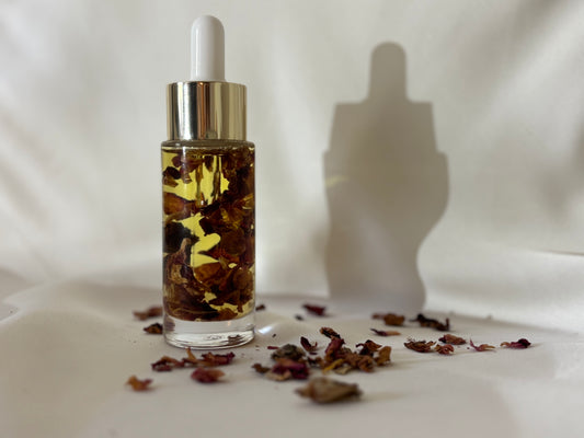 Rose petals in Sweet Almond body oil